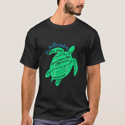 Green Sea Turtle Hawaiian Honu Wisdom T_Shirt