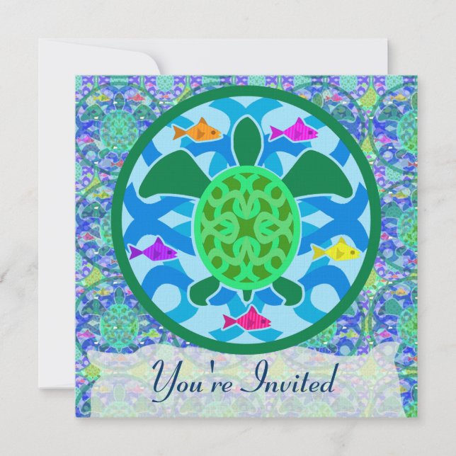 Green Sea Turtle Invitations (Front)