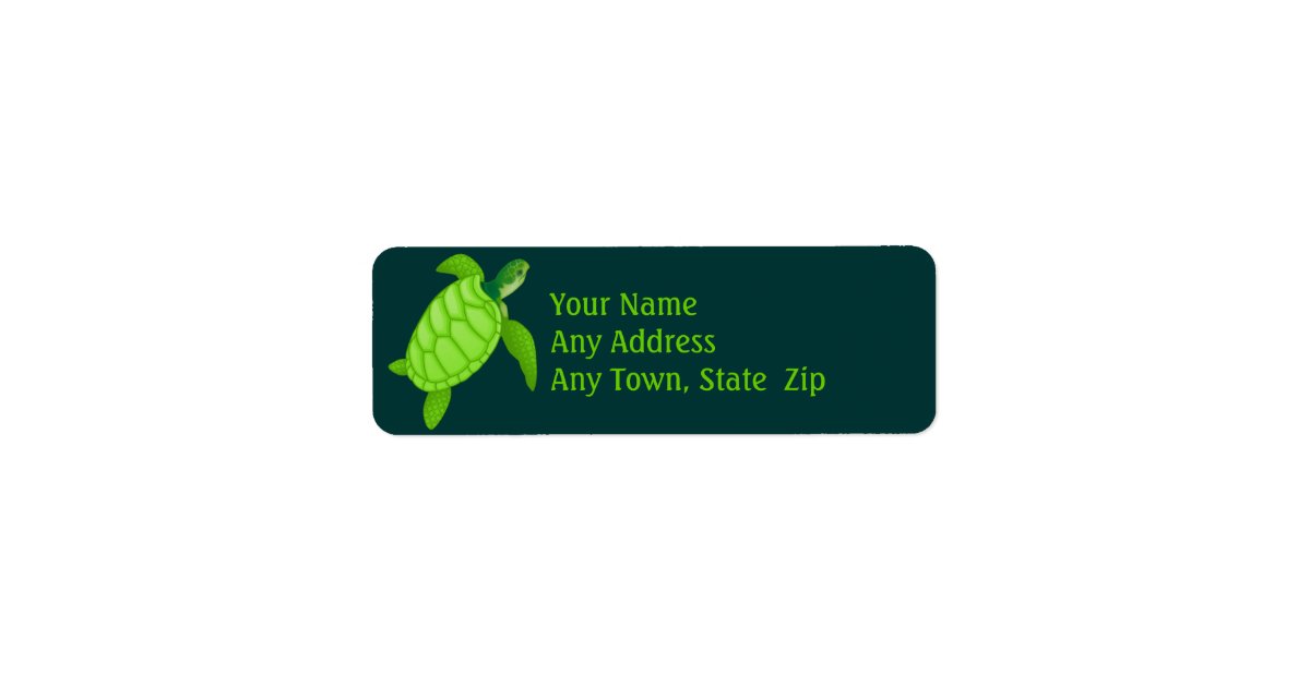 Green Sea Turtle Label | Zazzle