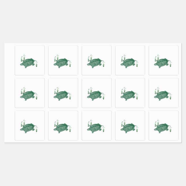 Green Sea Turtle Labels (Sheet)