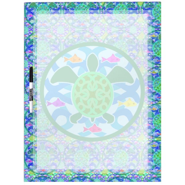 Green Sea Turtle Large Dry Erase Board (Front)