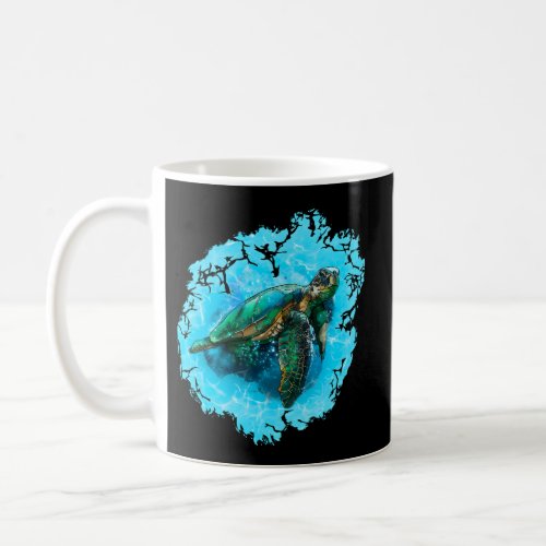 Green Sea Turtle Loggerhead Ocean Beach Dive Coffee Mug