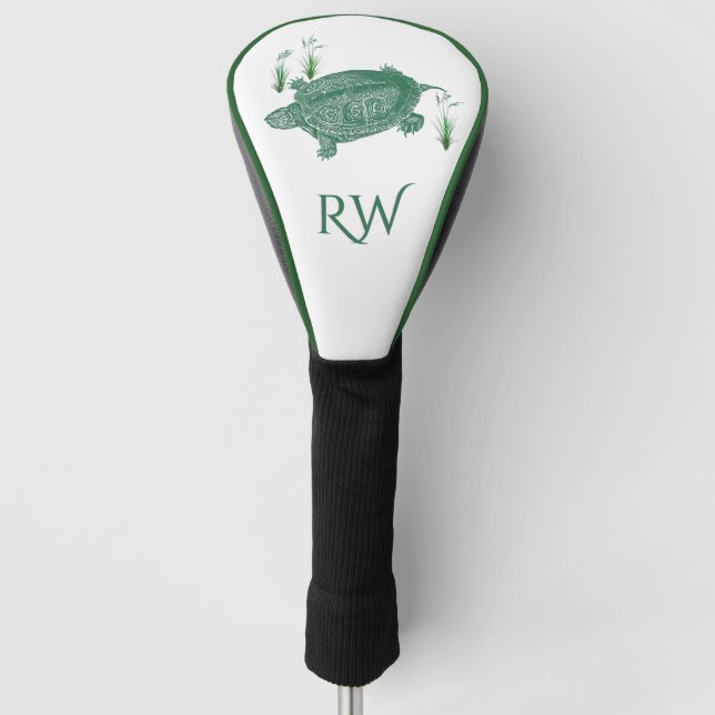 Green Sea Turtle Monogram Golf Head Cover (Front)