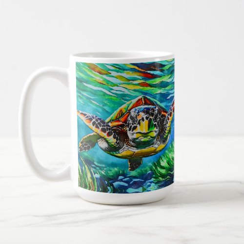 Green Sea turtle mug