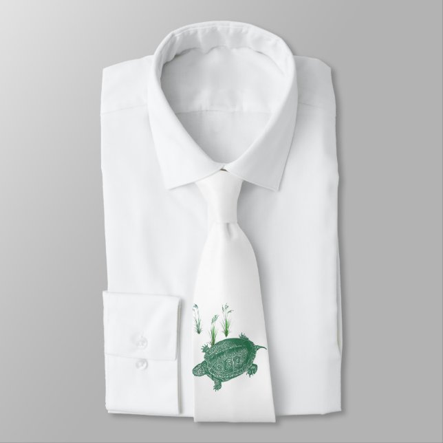 Green Sea Turtle Neck Tie (Tied)