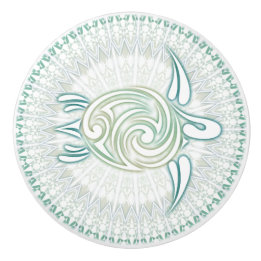 Green Sea Turtle Ocean | Nautical Ceramic Knob