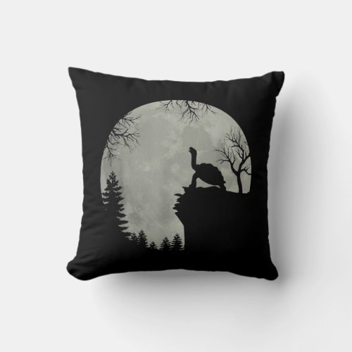 Green Sea Turtle Ocean Turtle Howling Est Moon Throw Pillow