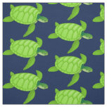 Green Sea Turtle on Navy Fabric