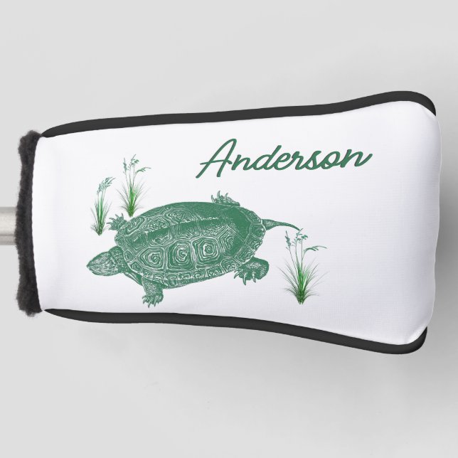Green Sea Turtle Personal Golf Head Cover (Front)