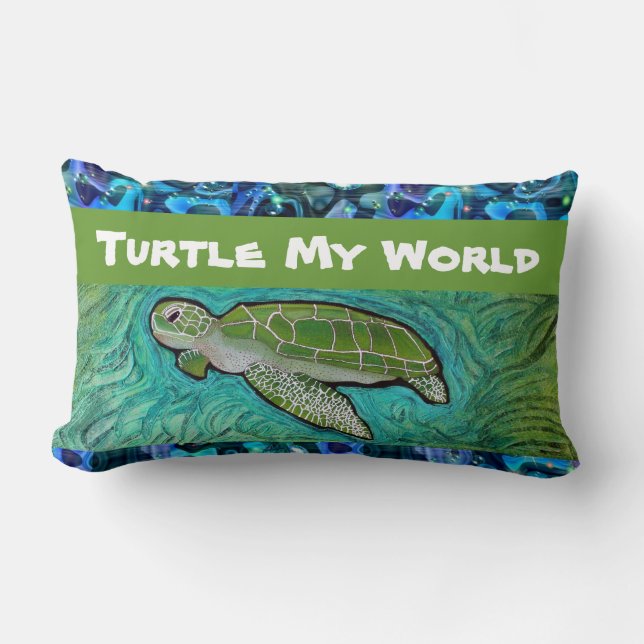Green Sea Turtle Pillow (Front)