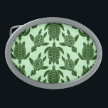 Green Sea Turtle Pretty Animal Pattern Belt Buckle<br><div class="desc">A pretty pattern made of green sea turtles. Great for anyone who loves wildlife / animals,  the ocean and reptiles. Background color can be customized through "Customize It."</div>