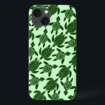 Green Sea Turtle Pretty Animal Pattern iPhone 13 Case<br><div class="desc">A pretty pattern made of green sea turtles fills this Samsung phone case. Great for anyone who loves wildlife / animals,  the ocean and reptiles. Light green background color can be changed through "Customize It."</div>