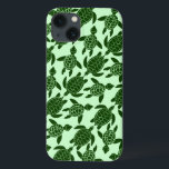 Green Sea Turtle Pretty Animal Pattern iPhone 13 Case<br><div class="desc">A pretty pattern made of green sea turtles fills this Samsung phone case. Great for anyone who loves wildlife / animals,  the ocean and reptiles. Light green background color can be changed through "Customize It."</div>