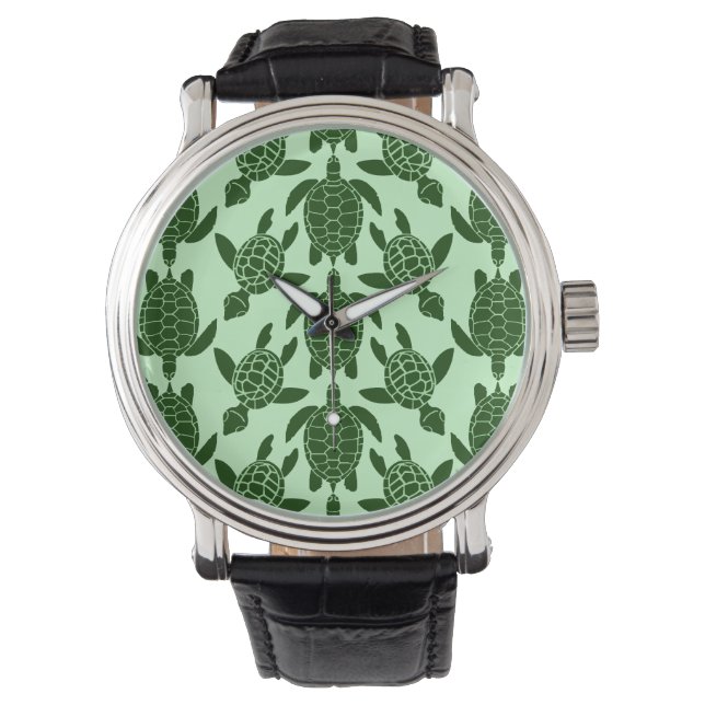 Green Sea Turtle Pretty Animal Pattern Watch (Front)