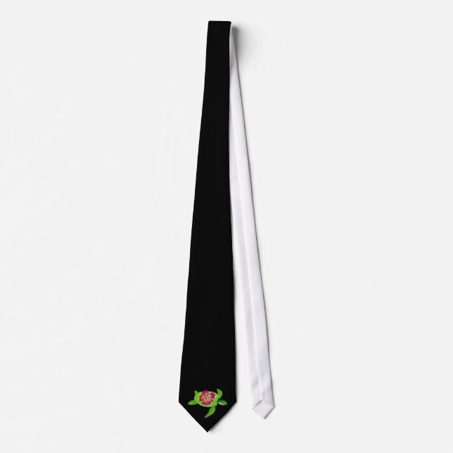 Green sea turtle-pretty flower-36 tie (Front)