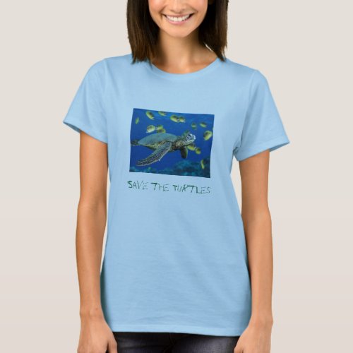 Green Sea Turtle Save the Turtles T_Shirt