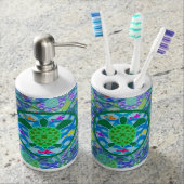 Green Sea Turtle Soap Dispenser And Toothbrush Holder (Front)
