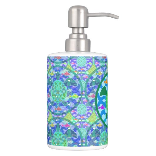 Green Sea Turtle Soap Dispenser And Toothbrush Holder (Right)