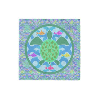 Green Sea Turtle Stone Magnet