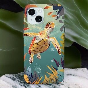 Green Sea Turtle Swims The Pacific Ocean iPhone 15 Case