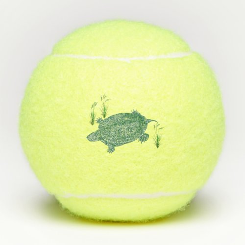 Green Sea Turtle Tennis Balls