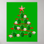 Green Sea Turtles Christmas Tree Poster<br><div class="desc">Are you celebrating Christmas on the coast or the islands? Add some coastal style to your Christmas celebrations with this Xmas tree of turtles and seashells for a tropical island
or coastal Christmas.</div>