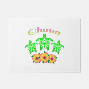 Green Sea Turtles Hawaiian Ohana Doormat