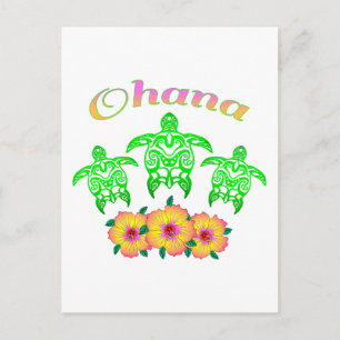 Green Sea Turtles Hawaiian Ohana Postcard