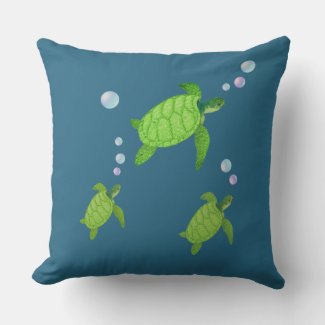 Green Sea Turtles on Blue