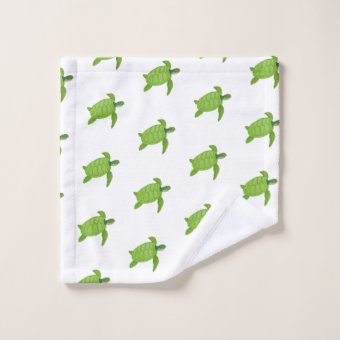 Green Sea Turtles on White Bath Towel Set | Zazzle