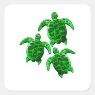 Green Sea Turtles Square Sticker