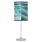 Green seafoam waves abstract table lamp (Back)