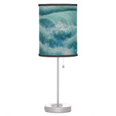 Green seafoam waves abstract table lamp (Left)