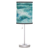 Green seafoam waves abstract table lamp (Right)