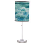 Green seafoam waves abstract table lamp (Front)