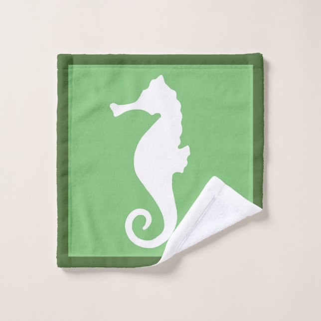 Green Seahorse Wash Cloth (Wash Cloth)