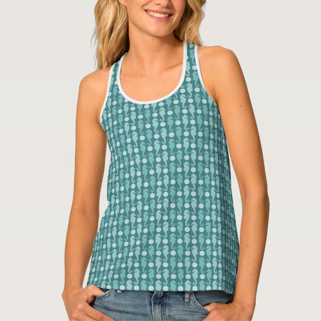 Green Seahorse Weave Tank Top (Front)