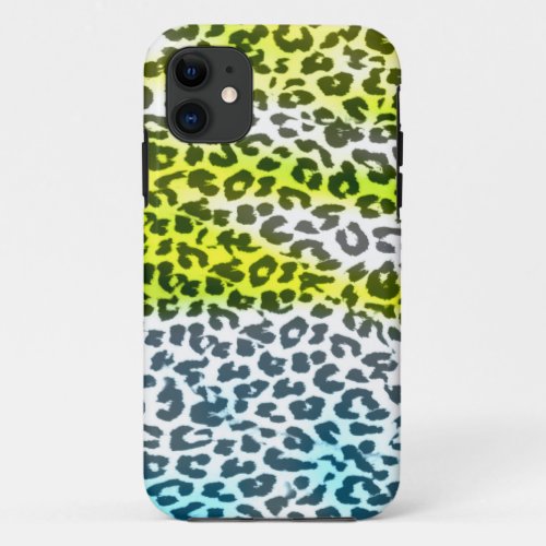 Green seamless animal print texture of leopard iPhone 11 case