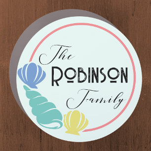 Green Seashell Family Cruise Stateroom Door Marker Car Magnet
