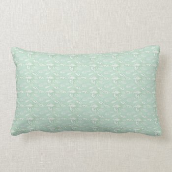 Green Seashells Lumbar Pillow by TheHomeStore at Zazzle