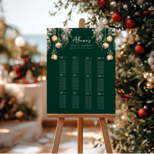 Green Seating Chart   Holly Christmas Bridal Theme