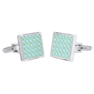 Green Seaweed Ocean Plants Nature Lover Blue Water Cufflinks