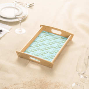 Green Seaweed Ocean Plants Nature Lover Blue Water Serving Tray