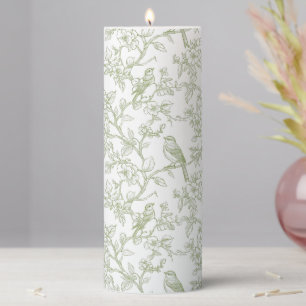 Green Secret Garden Toile Candle