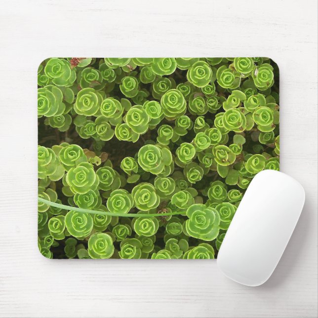 Green Sedum Garden Plant Mouse Pad (With Mouse)