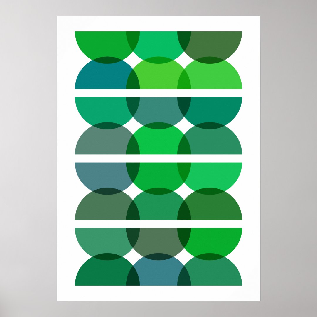 Green Semi Circles Poster | Zazzle