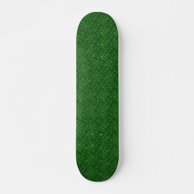 green sequin effect skateboard deck (Front)