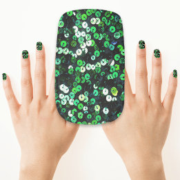 Green Sequins Bling Minx Nail Art