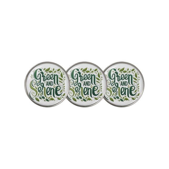 Green Serene  Golf Ball Marker (3 Up)