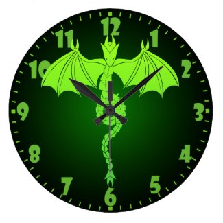 Green Serpant Dragon Large Clock